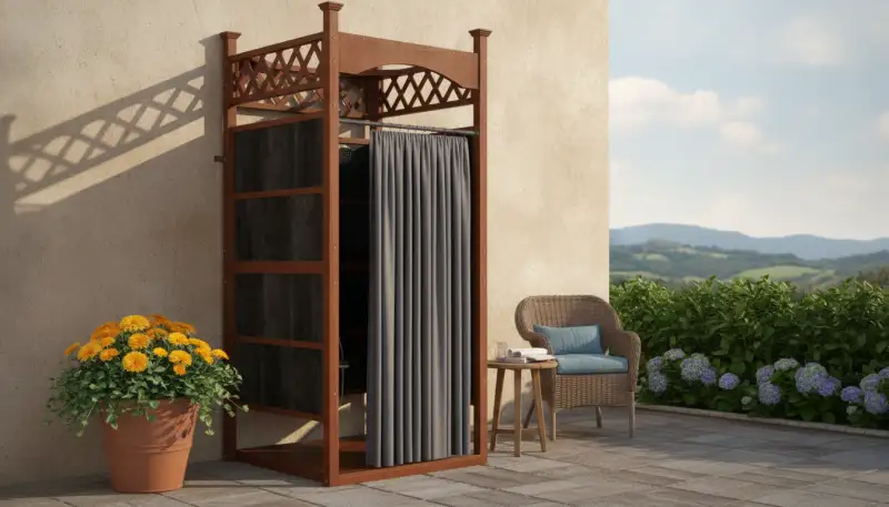 Private Wellness mit Outdoor Duschkabine