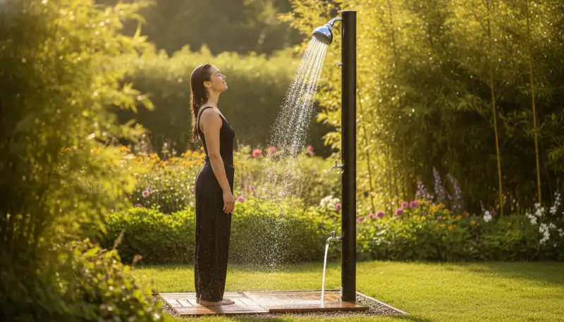 Warmes Duschen: Solardusche für den Garten